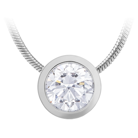 Колье с бриллиантом, белое золото 1