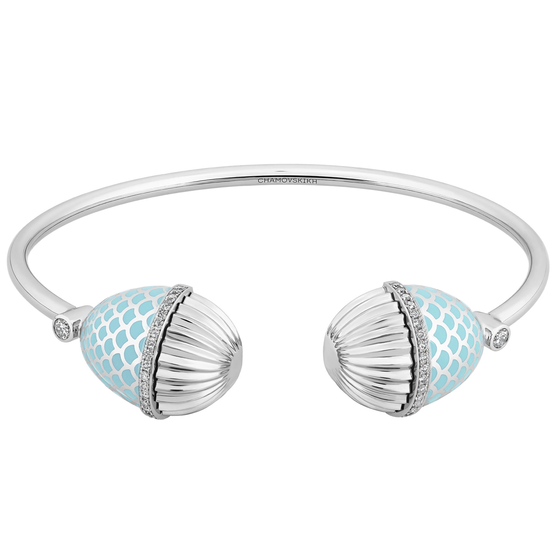 Браслет с бриллиантами, белое золото, н.керамика