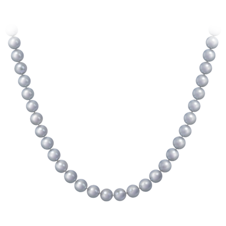 Колье с серо-голубым жемчугом, платина и белое золото 1