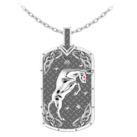 Подвес с бриллиантом, белое золото, н.керамика 1