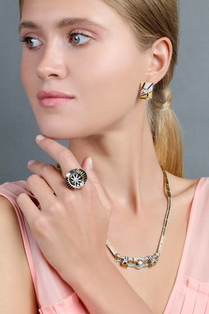 Серьги с бриллиантами, жёлтое и белое золото 3