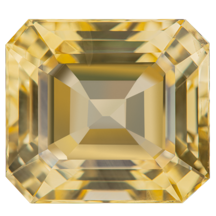Жёлтый сапфир, SRI LANKA, UNHEATED, Октагон, 15,47ct 1