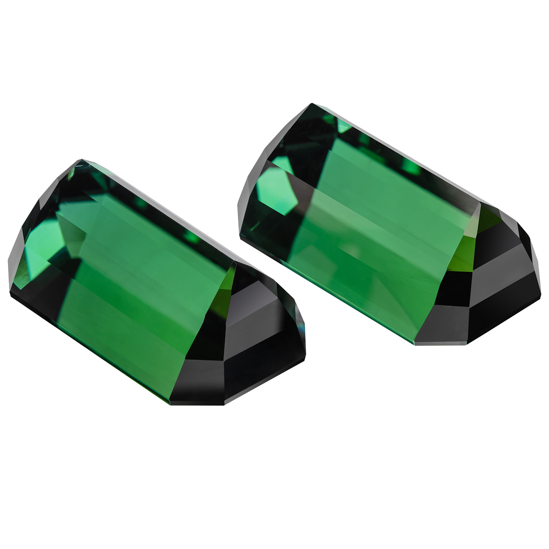 Сет из двух турмалинов верделитов, Октагон 9,54ct и 9,82ct