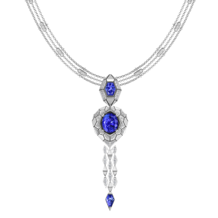 Серьги с бриллиантами и танзанитами, белое золото 4