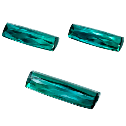 Сет из трёх индиголитов, 17.05ct, 16.15ct и 29.65ct 2