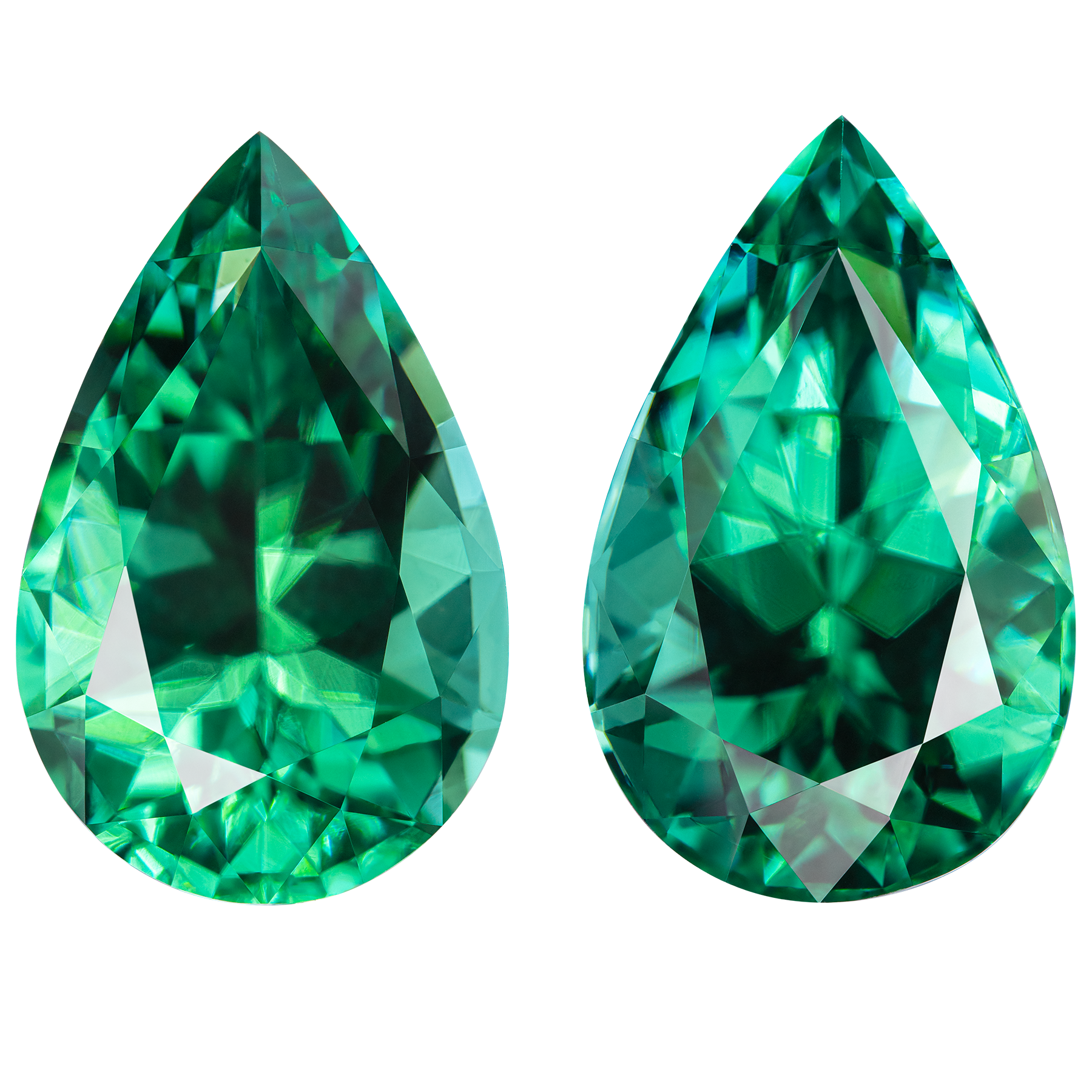 Сет из турмалинов Lagoon груша 7,70ct и 6,48ct