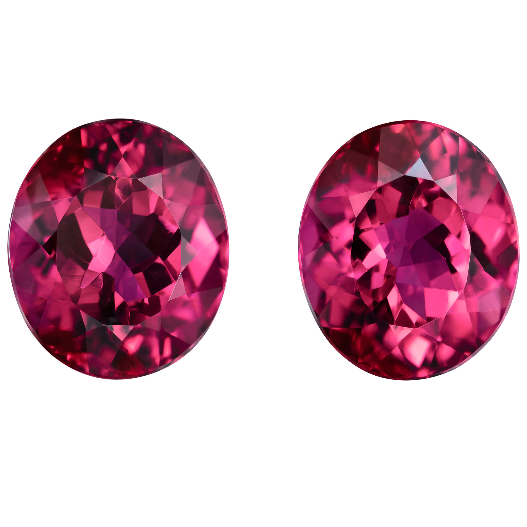 Сет из двух Турмалинов Рубеллитов, Овал, 5,46ct/ 5,54ct