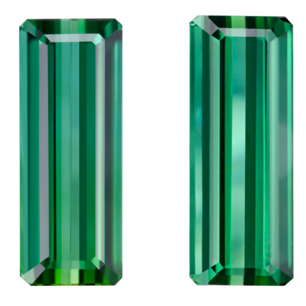 Сет их двух верделитов октагон, 6,81ct (17,75*6,80мм) и 6,65ct (17,65*6,85мм) 1