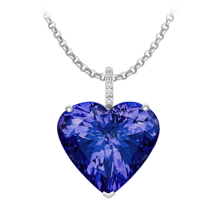 Подвес с танзанитом и бриллиантами, белое золото 1