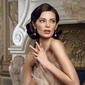 Кольцо со спессартином и бриллиантами, белое золото