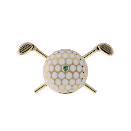Нагрудный знак с изумрудом, жёлтое золото 585 пробы, н.керамика 1