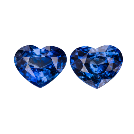Сет из двух сапфиров, SRI LANKA, Сердце, 4,50ct/ 3,96ct 1