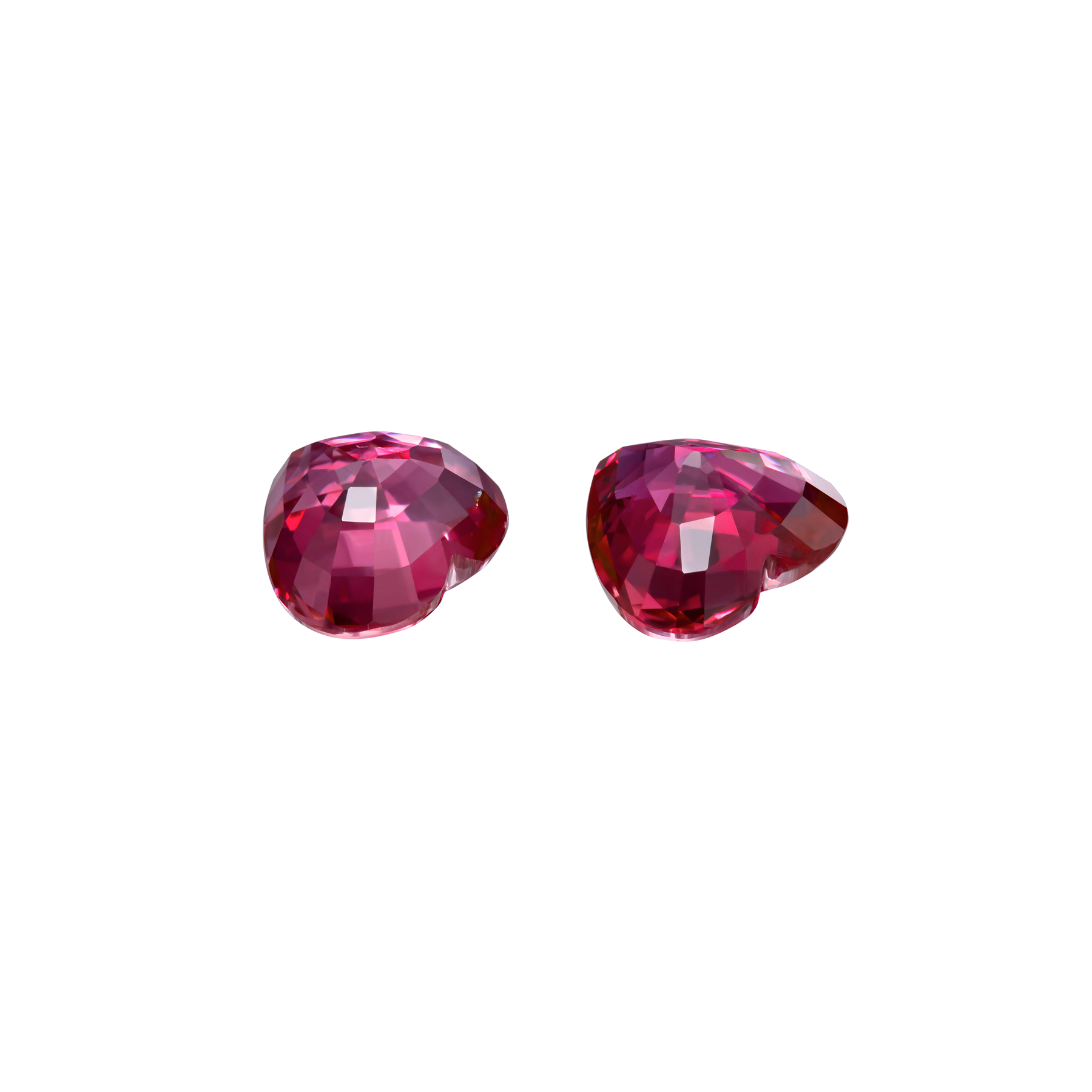 Сет из двух рубинов, MOZAMBIQUE, UNHEATED, Сердце 1,58ct/ 1,35ct
