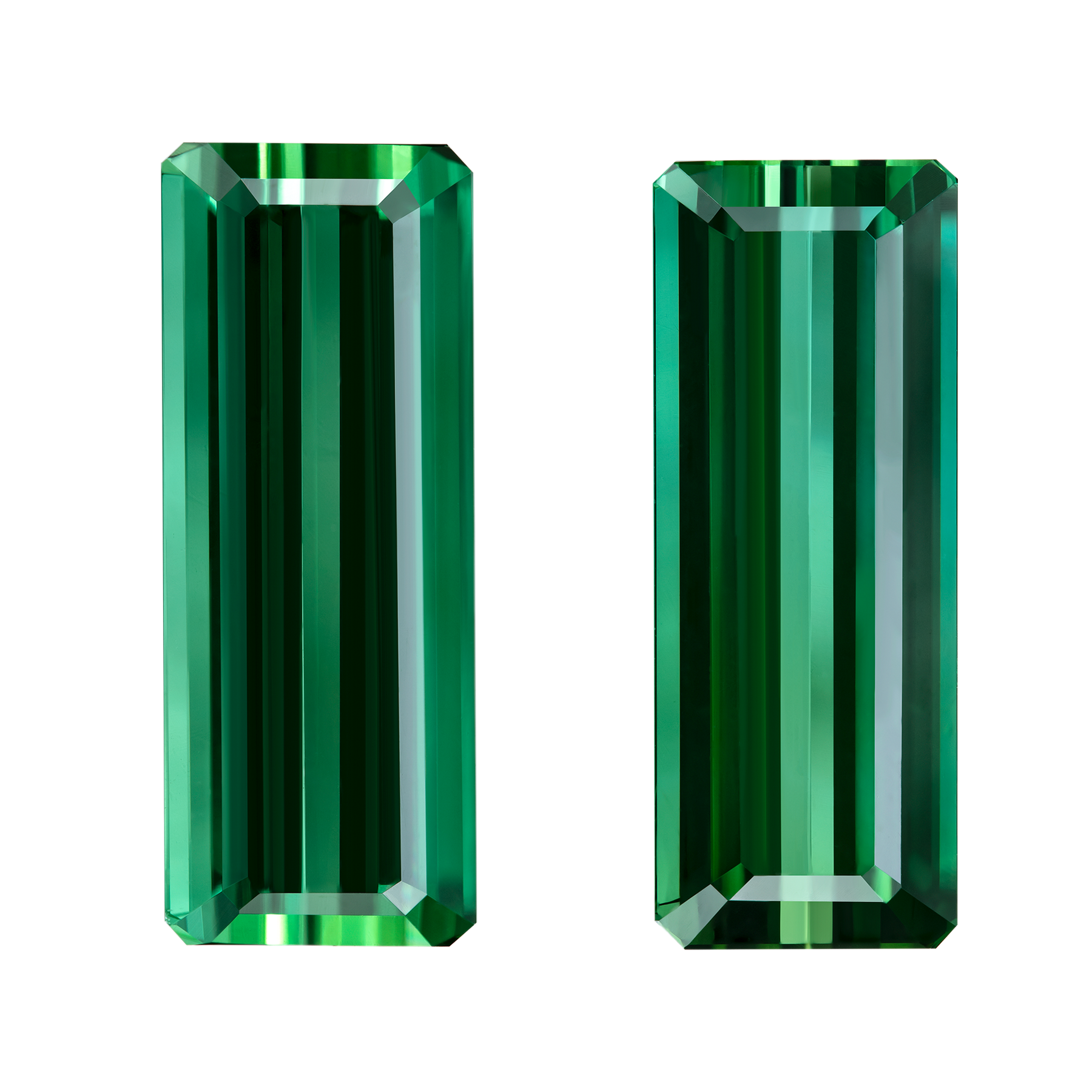 Сет из двух верделитов октагон, 6,81ct (17,75*6,80мм) и 6,65ct (17,65*6,85мм)