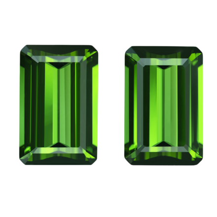 Сет из двух турмалинов верделитов, Октагон, 2 шт.-11,40ct 1