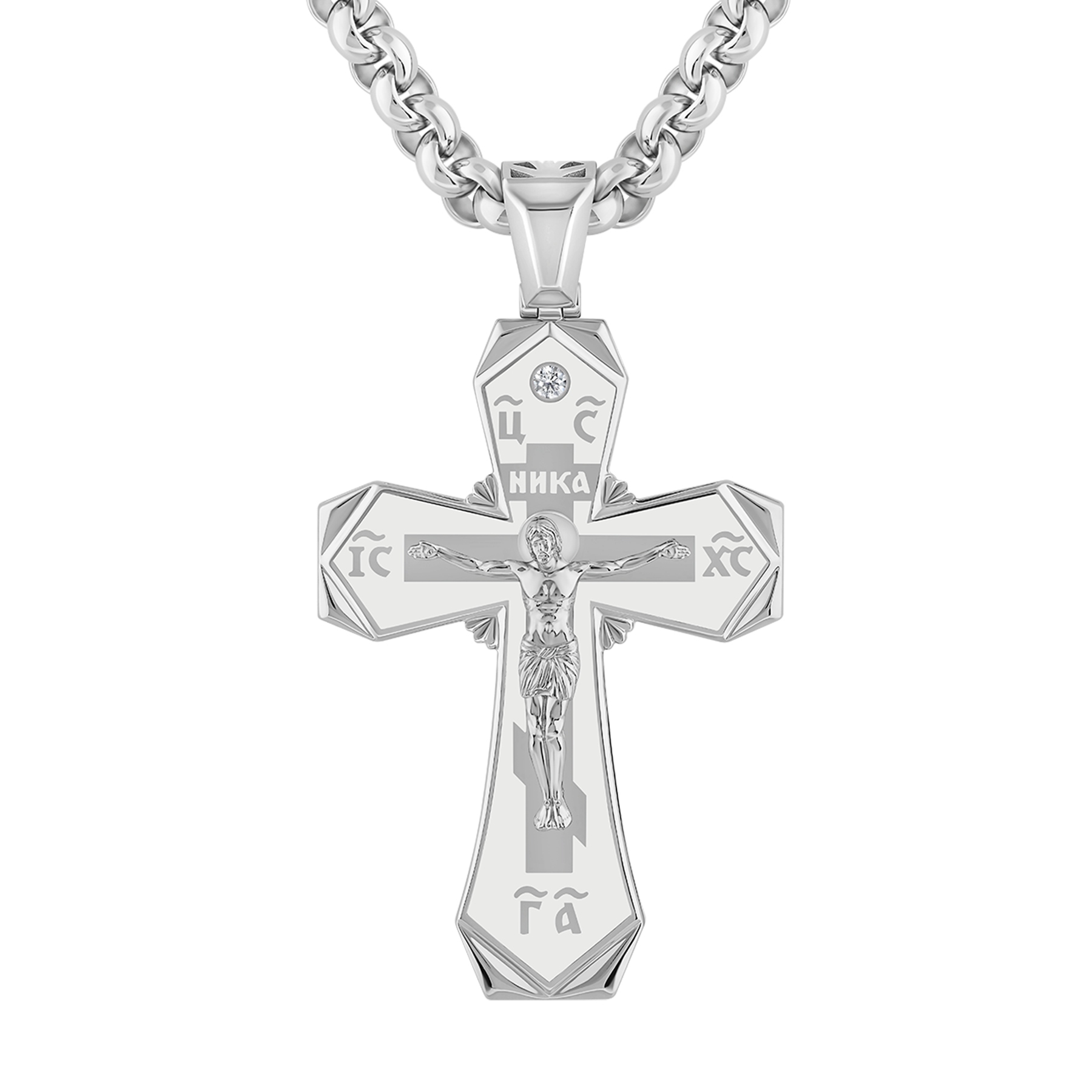 Подвес с бриллиантом, белое золото, н.керамика