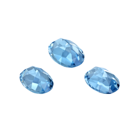 Сет из трёх аквамаринов, Овал, 2-4.87 ct/ 1-2.97 ct 2