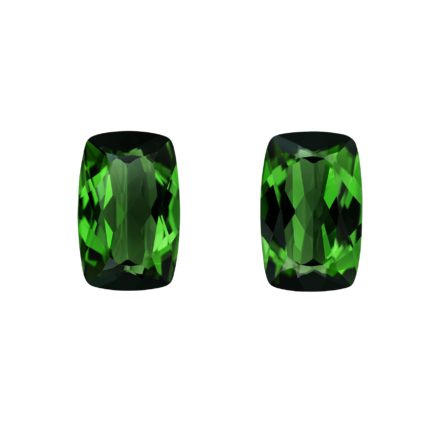 Сет из двух турмалинов верделитов, Кушон, 2 шт-4,12 ct 1