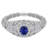 Браслет с танзанитом и бриллиантами, белое золото