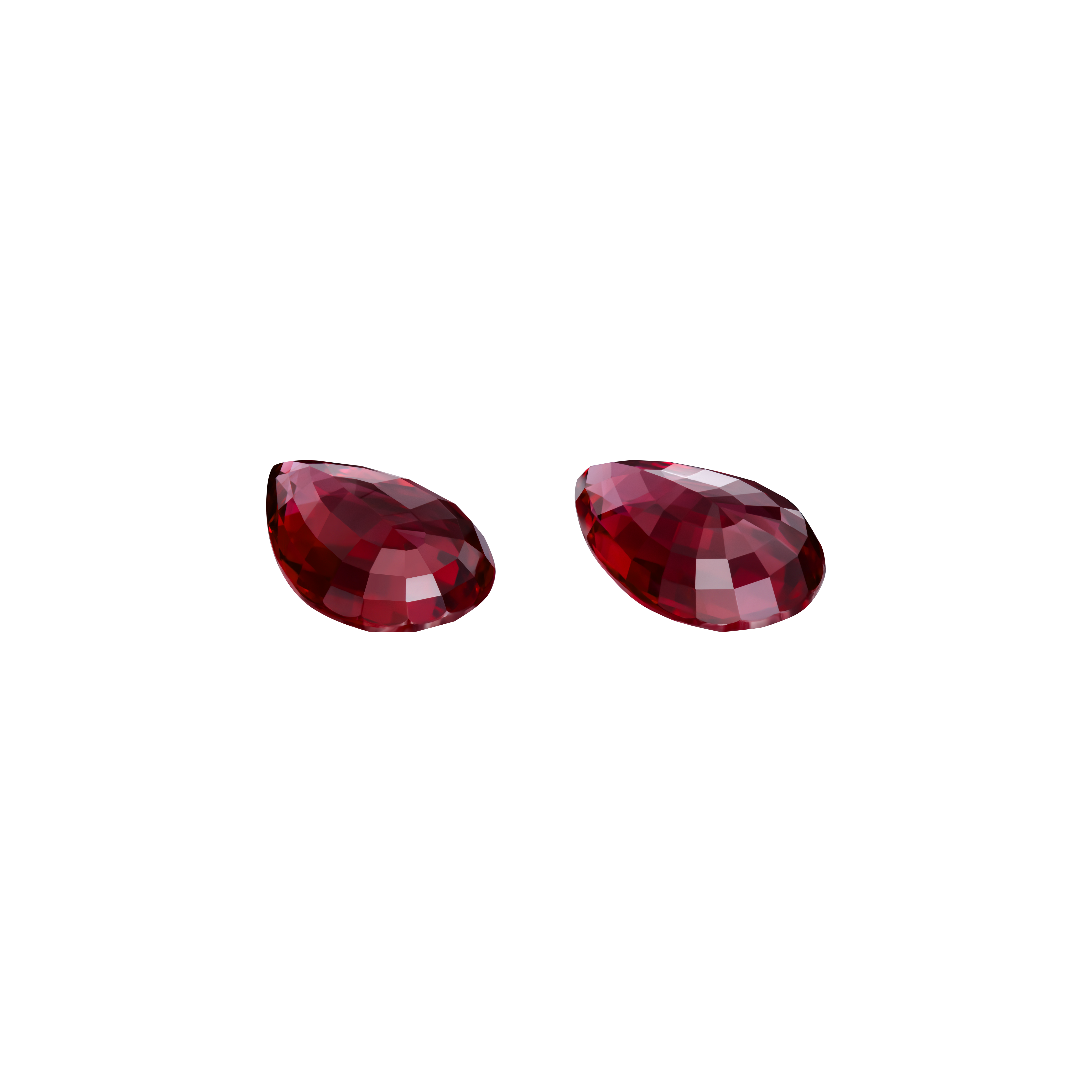 Сет из двух рубинов, MOZAMBIQUE, UNHEATED, Груша 2,37ct/ 2,20ct