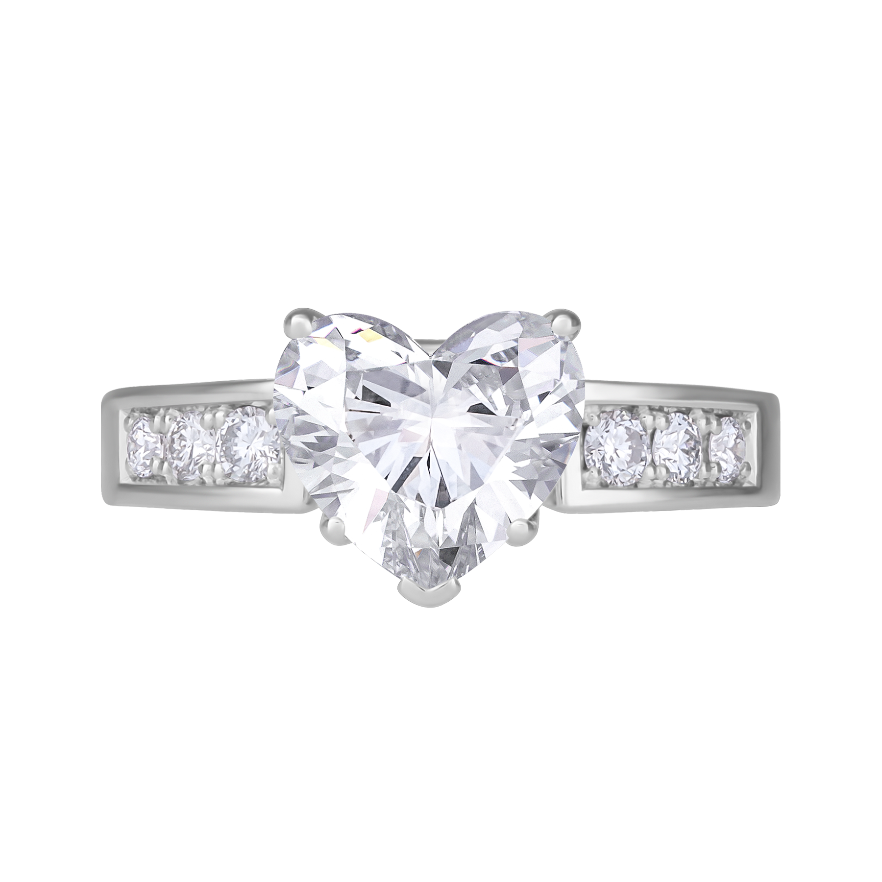 Кольцо с бриллиантами, белое золото