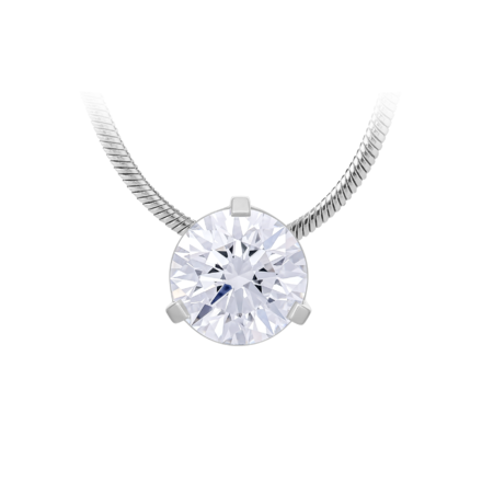 Подвес с бриллиантом, белое золото 1