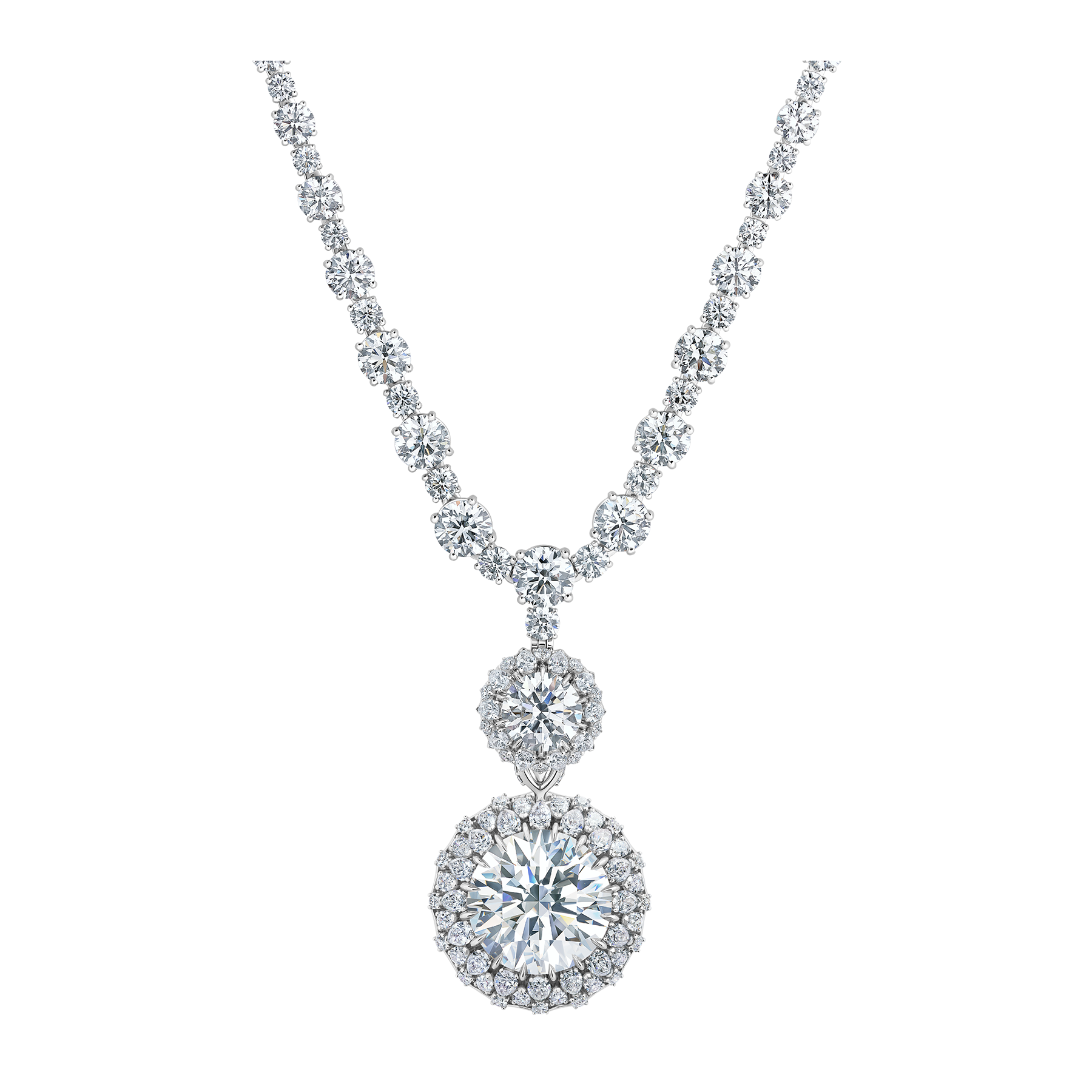 Колье с бриллиантами, белое золото