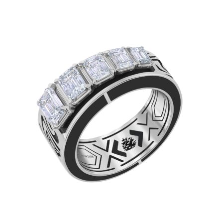 Кольцо с бриллиантами, белое золото, н.керамика 1