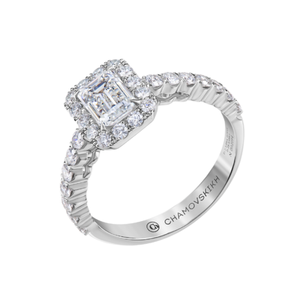 Помолвочное кольцо с бриллиантами, белое золото 1