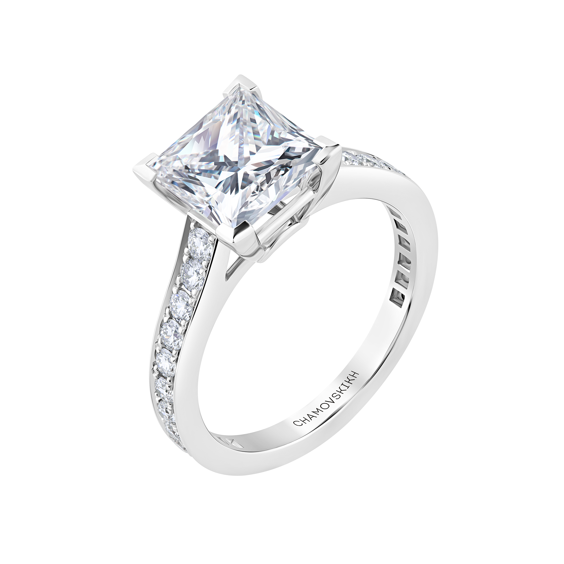 Кольцо с бриллиантами, платина