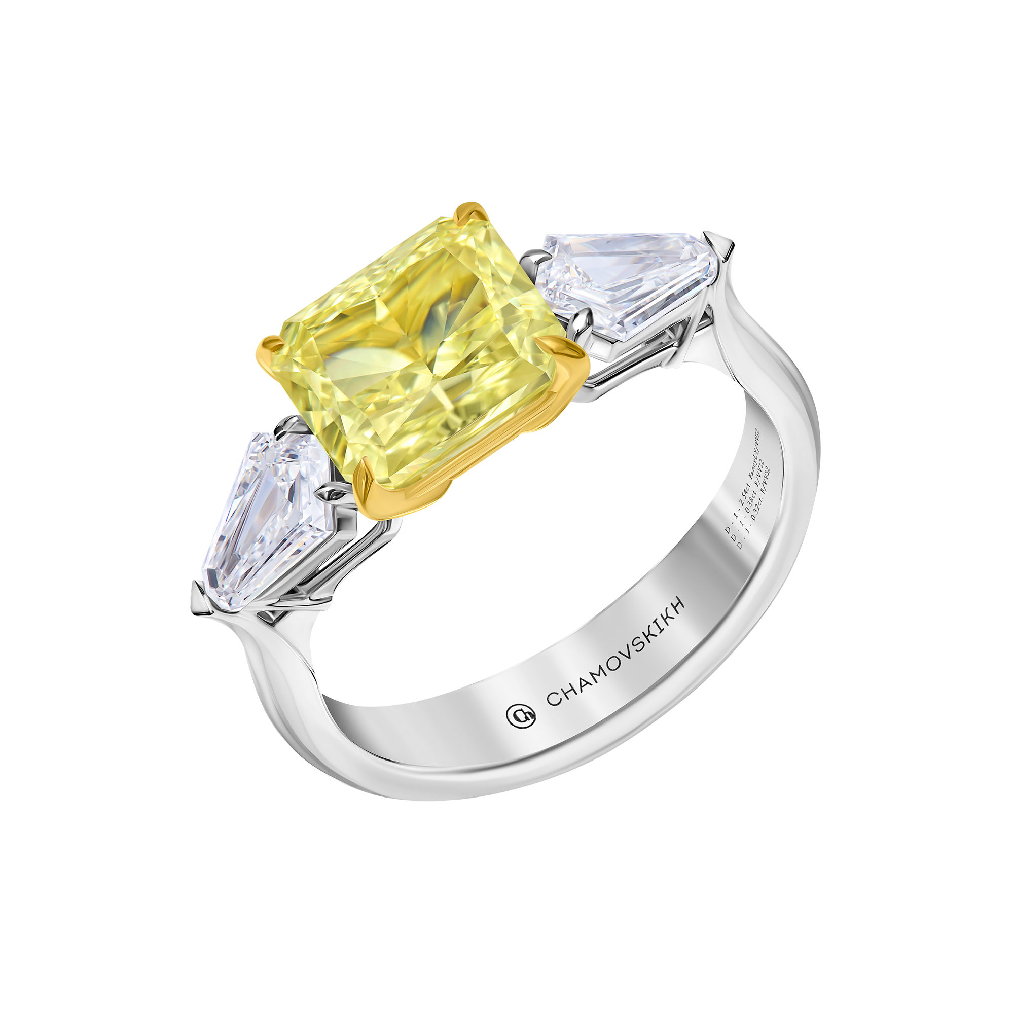 Кольцо с бриллиантами, белое золото