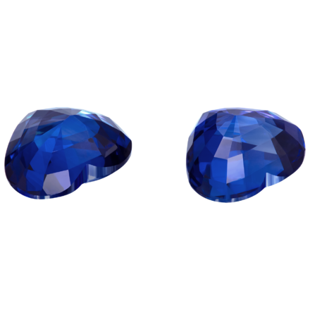 Сет из двух сапфиров, SRI LANKA, Сердце, 2,03ct/ 2,00ct 2