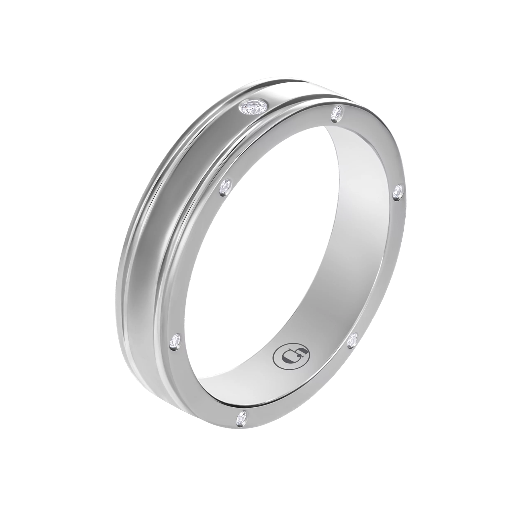 Кольцо с бриллиантами, белое золото