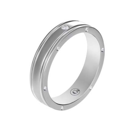 Обручальное кольцо с бриллиантами, белое золото 1