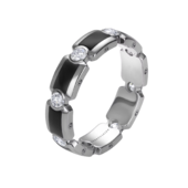 Кольцо с бриллиантами, белое золото, н. керамика