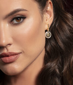 Серьги с бриллиантами, желтое золото, н.керамика