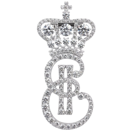 Брошь с бриллиантами, белое золото 1