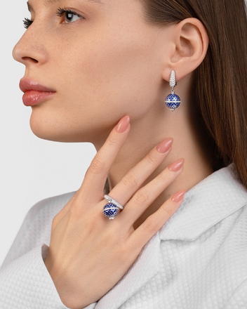 Серьги с бриллиантами, белое золото, н.керамика 4