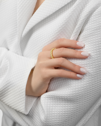 Обручальное кольцо с жёлтыми бриллиантами, жёлтое золото 2