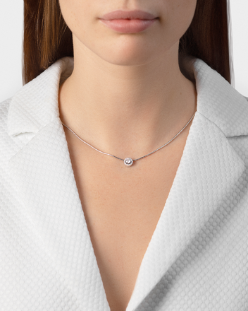 Колье с бриллиантами, белое золото 2