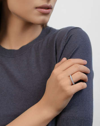 Обручальное кольцо с бриллиантами, белое золото 2