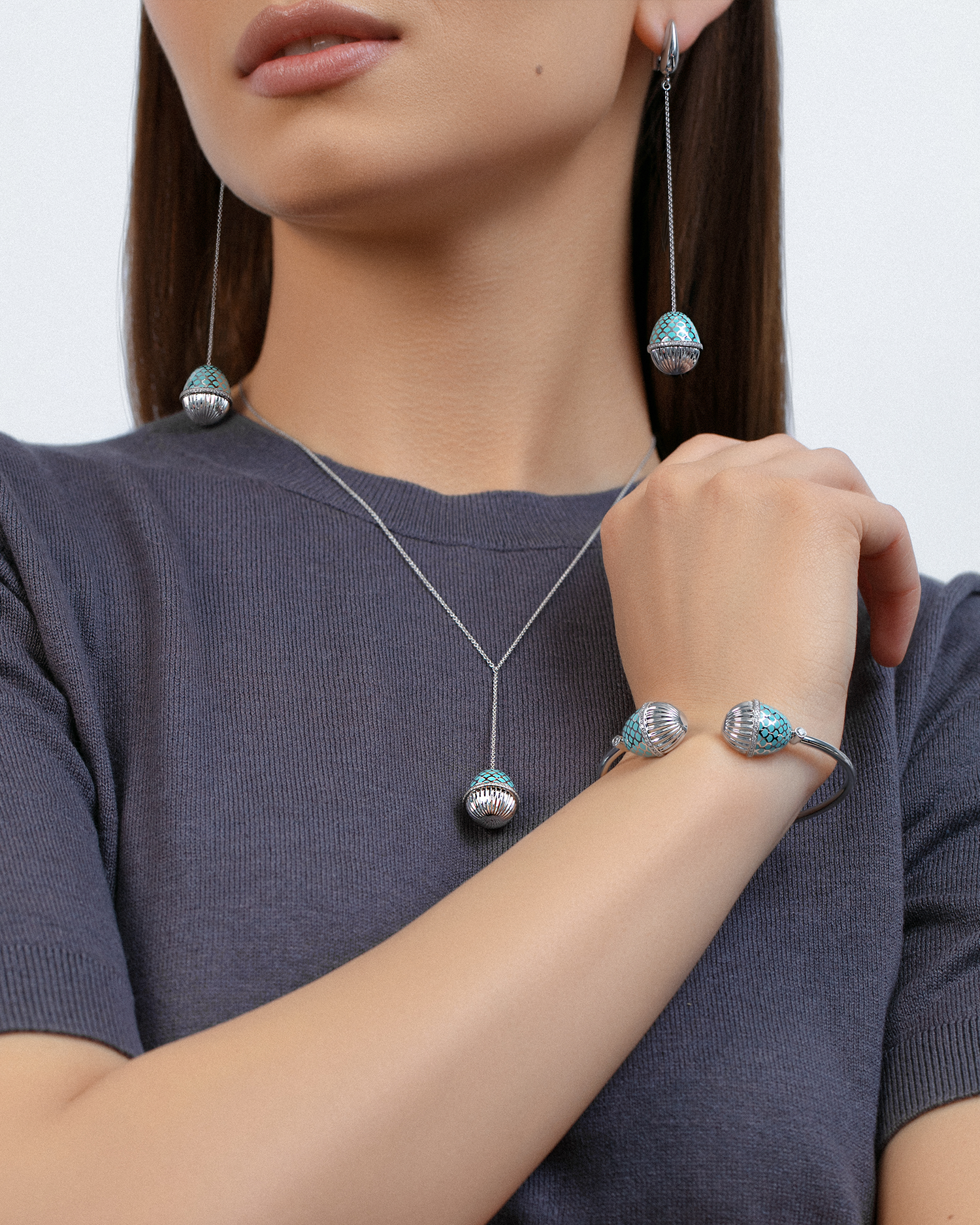 Браслет с бриллиантами, белое золото, н.керамика