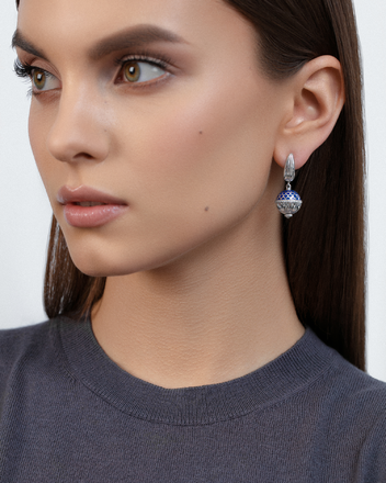 Серьги с бриллиантами, белое золото 4