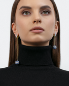 Серьги с сапфирами и бриллиантами, желтое золото