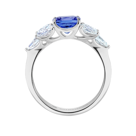Кольцо с танзанитом и бриллиантами, белое золото 2