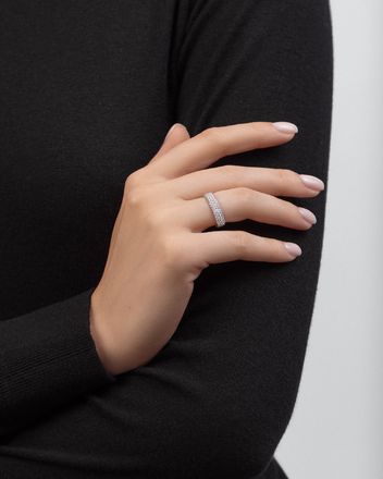 Обручальное кольцо с бриллиантами, белое золото 2