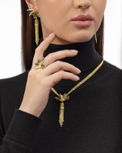 Серьги с желтыми сапфирами и бриллиантами, жёлтое золото, н.керамика