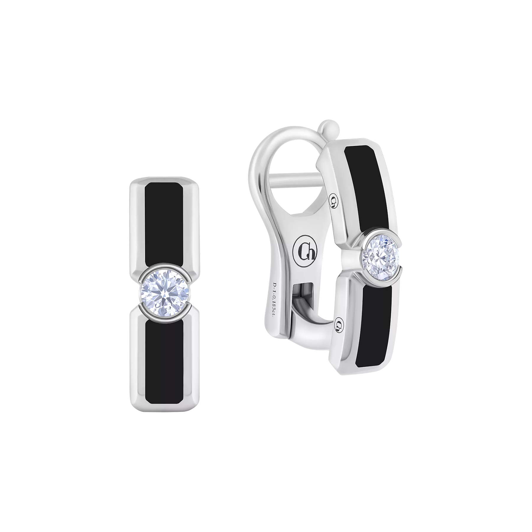 Серьги с бриллиантами, белое золото, н.керамика