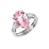 Кольцо с морганитом и бриллиантами, белое золото