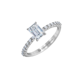 Кольцо с бриллиантами, белое золото